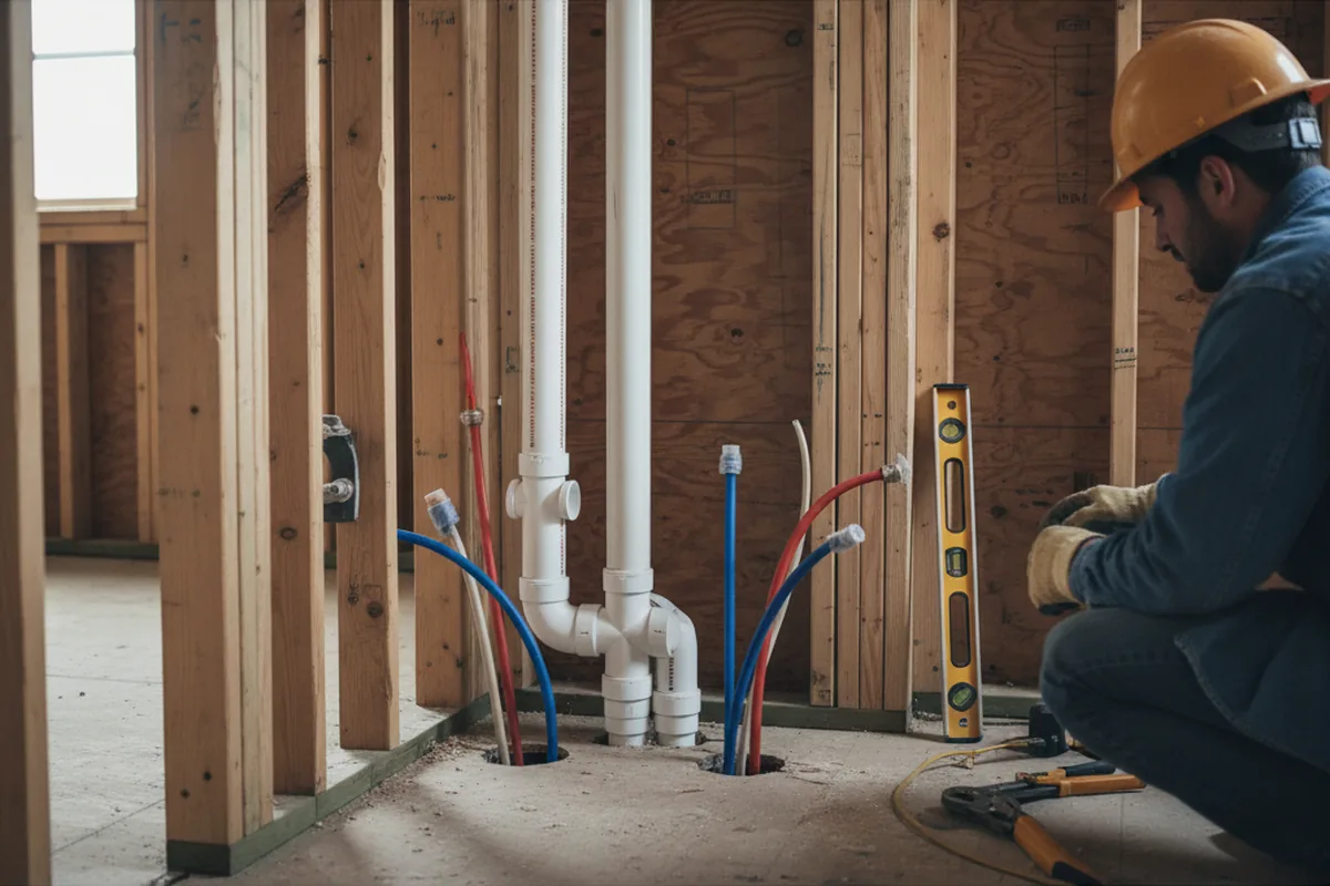Drain and supply rough-in during Garbage Disposal Repair in Rehrersburg